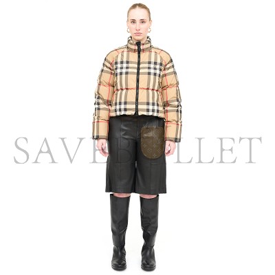BURBERRY VINTAGE CHECK CROPPED PUFFER JACKET 
